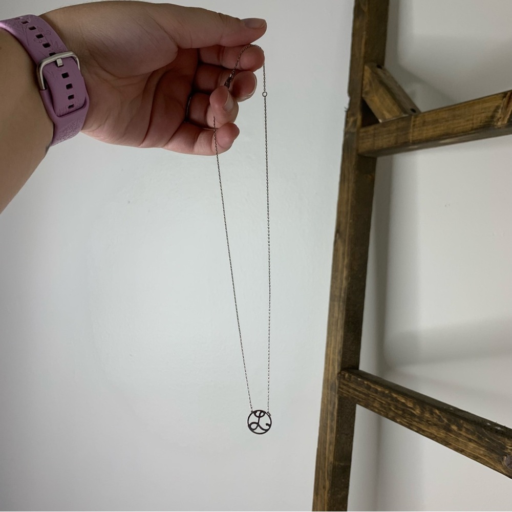 Silver Pendant Letter L Necklace